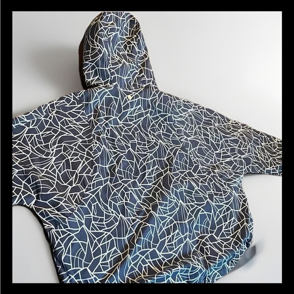 Traj3ctory Hooded RainJacket Windbreaker Abstract Dolman Sleeve Large cinchwaist - Picture 7 of 11